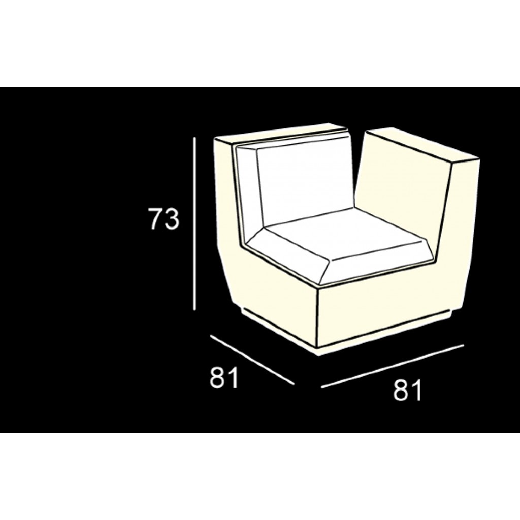 Scaun iluminat din polietilena Big Cut Corner Light - Nuovo Design